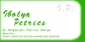 ibolya petrics business card